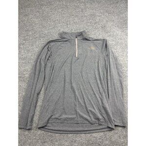 The North Face Pullover Mens Medium Gray Quarter Zip Long Sleeve‎ Thumbholes